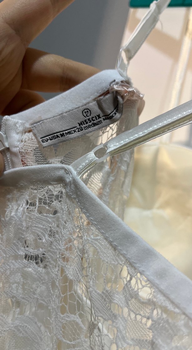 Beyaz askılı Uzun Kadın Elbise - Görsel 3