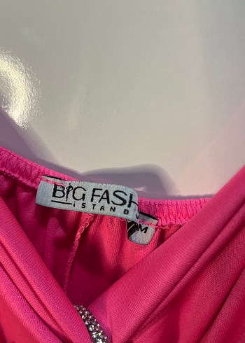 Pembe göğüs detaylı Uzun Abiye Elbise - Görsel 3