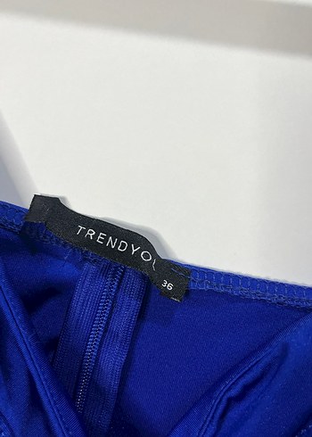 Kadın Mavi İnce Askılı Bustier - Görsel 2