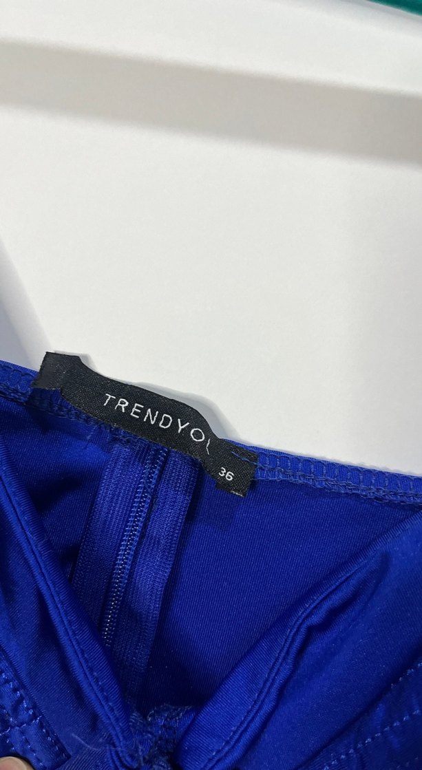 Kadın Mavi İnce Askılı Bustier - Görsel 2