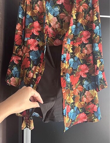 s Beden Zara çiçekli gömlek elbise