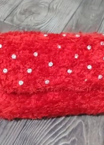 Kırmızı Nakışlı Kanvas Yılbaşı Çantası - Görsel 2