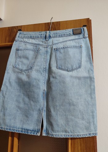 Kadın Mavi Denim Midi Etek - Görsel 2