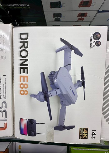 4K Kameralı Gri Drone E88 14+ Yaş