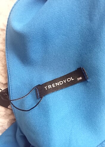 SAKS MAVİSİ üste oturan abiye elbise - Görsel 5