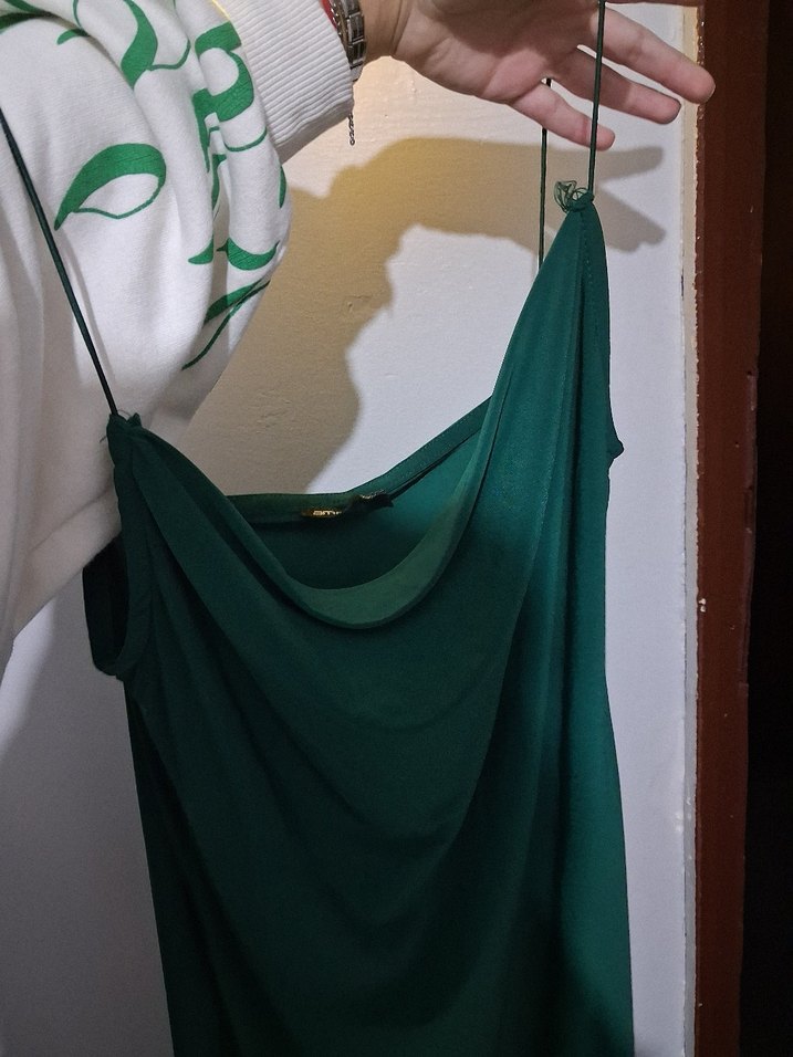 Ambar Yeşil Mini Elbise - Görsel 2