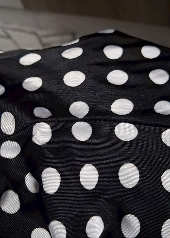 Zara Puantiyeli Saten Midi Elbise - Degaje Yaka (Etiketsiz) - Görsel 5