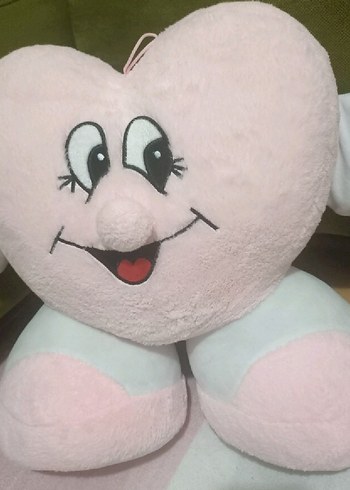 Pembe 40 cm Kalp Figürlü Peluş Oyuncak
