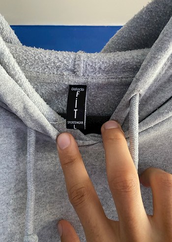 Gri Kapüşonlu Oversize Sweatshirt - Görsel 4
