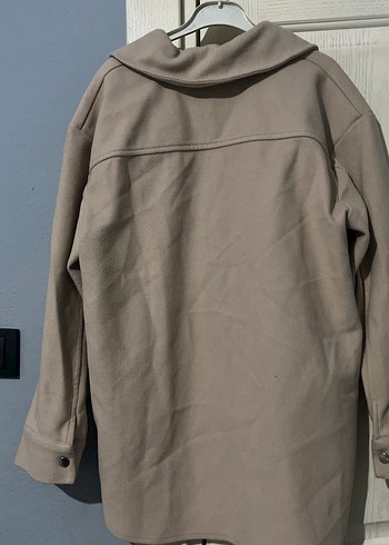 Düğmeli Bej Midi Kadın Kaban - Görsel 3