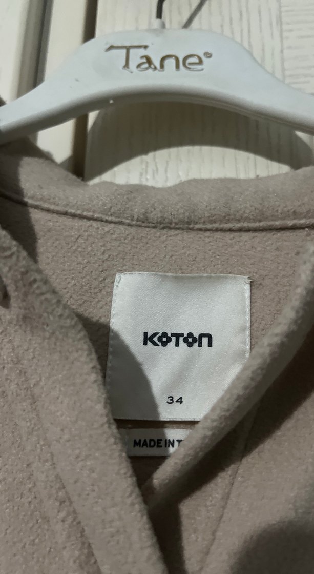 Düğmeli Bej Midi Kadın Kaban - Görsel 2