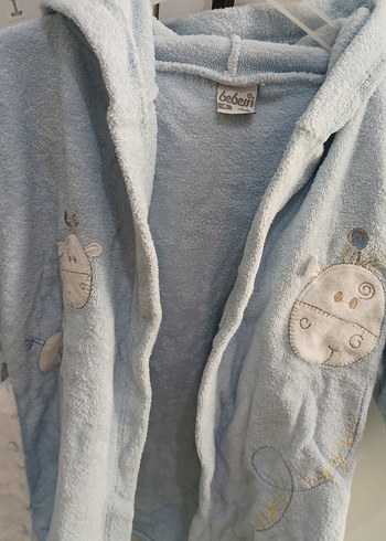 Nakışlı Mavi Erkek Çocuk Bornozu - Görsel 5