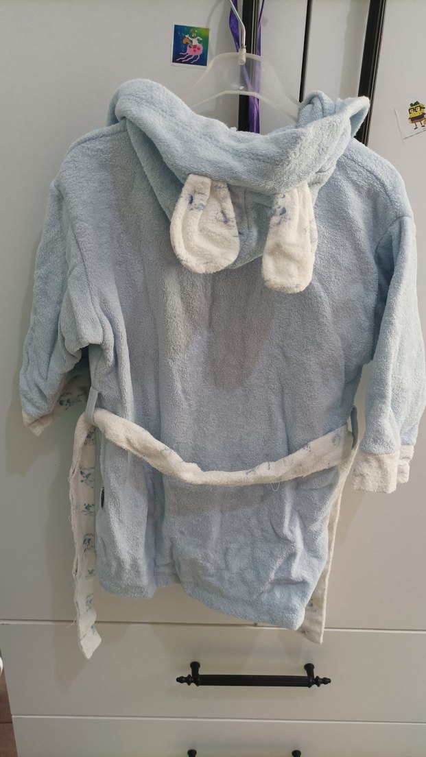 Nakışlı Mavi Erkek Çocuk Bornozu - Görsel 4