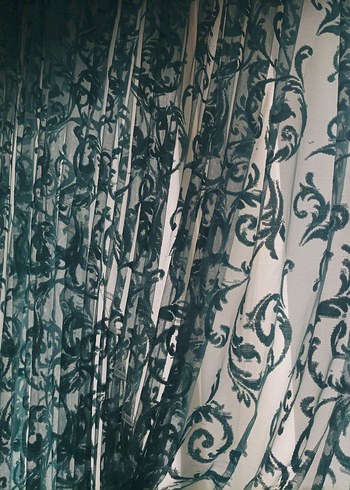 Turkuaz Nakışlı Bohem Tül Perde - Görsel 6