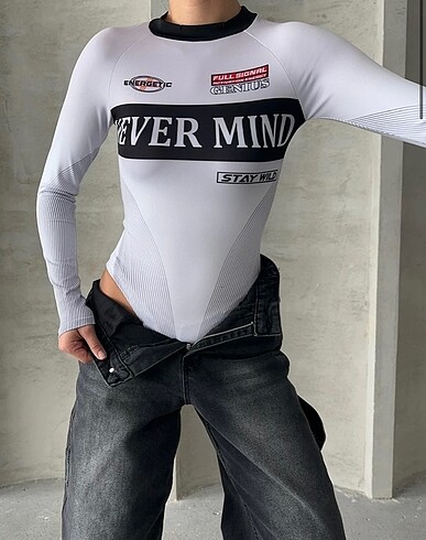 m Beden NEVER BODYSUİT-BEYAZ