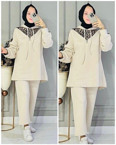Leopar desenli eşofman takımı