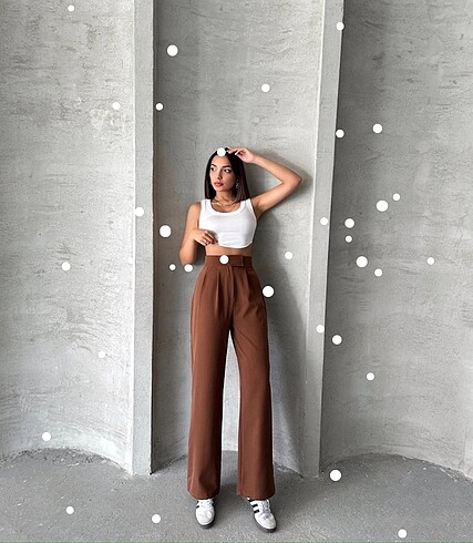 Zara CIRTLI PANTOLON-KAHVE