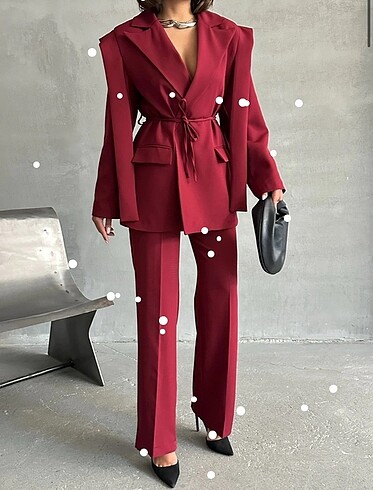 l Beden KUŞAKLI OVERSİZE BLAZER CEKET