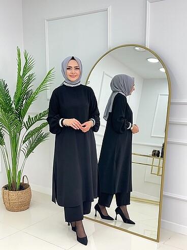 38 Beden siyah Renk Tunik takım