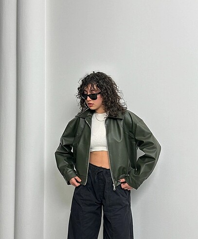 Bershka MEGA BOMBER DERİ CEKET