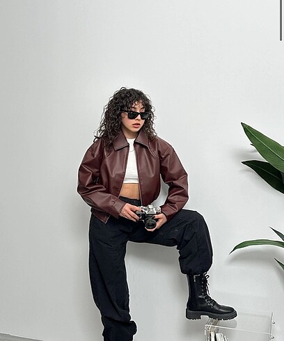 m Beden bordo Renk MEGA BOMBER DERİ CEKET
