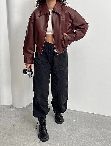 Zara MEGA BOMBER DERİ CEKET