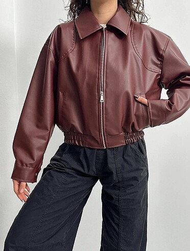 m Beden MEGA BOMBER DERİ CEKET