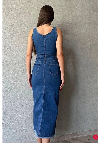 m Beden mavi Renk Denim kot elbise