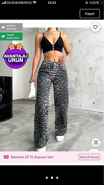 Trendyol & Milla Leopar desenli pantolon