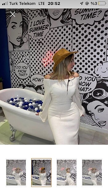 Trendyol & Milla Beyaz triko elbise