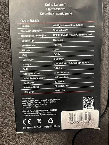 Sıfır kutulu Bluetooth kulaklık - Görsel 2