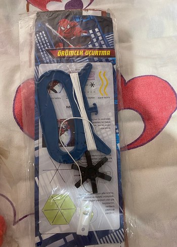 Renkli Örümcek Uçurtma - Mavi, Cırtlı - Görsel 2