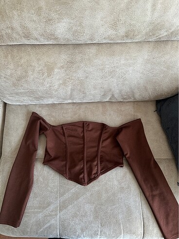Zara Kahverengi crop