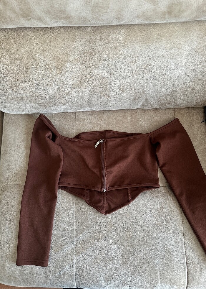 Kahverengi crop - Görsel 3