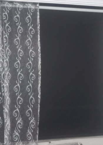 siyah stor Soyut Desenli Perde - Görsel 4