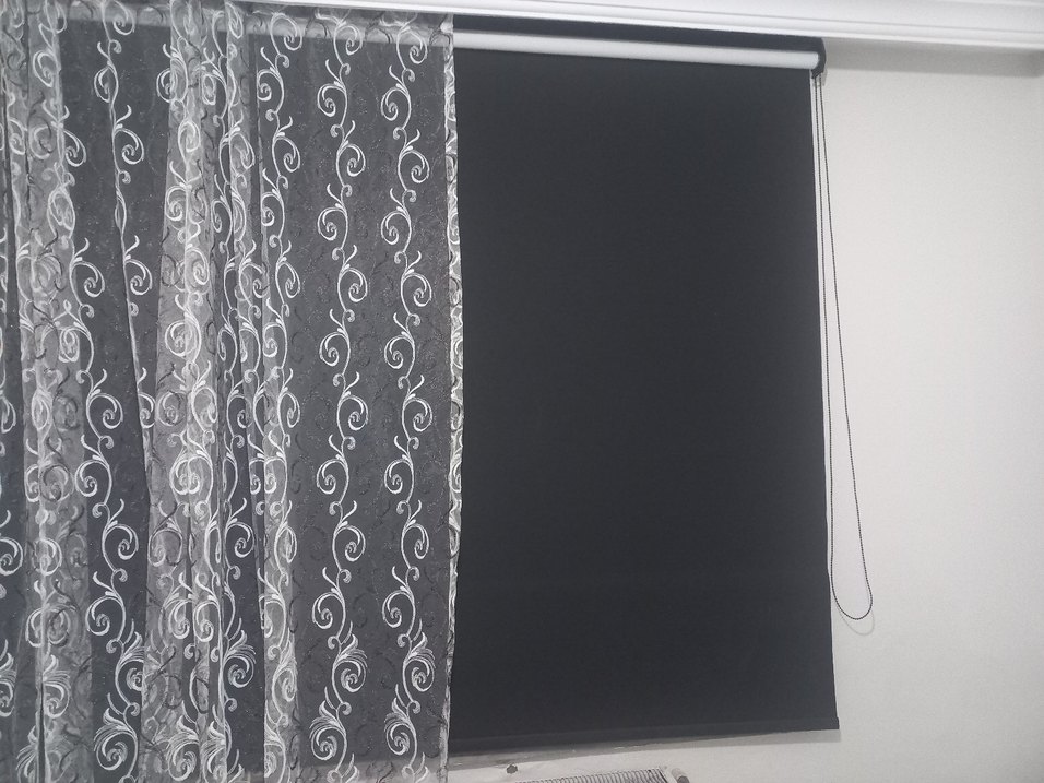 siyah stor Soyut Desenli Perde - Görsel 4