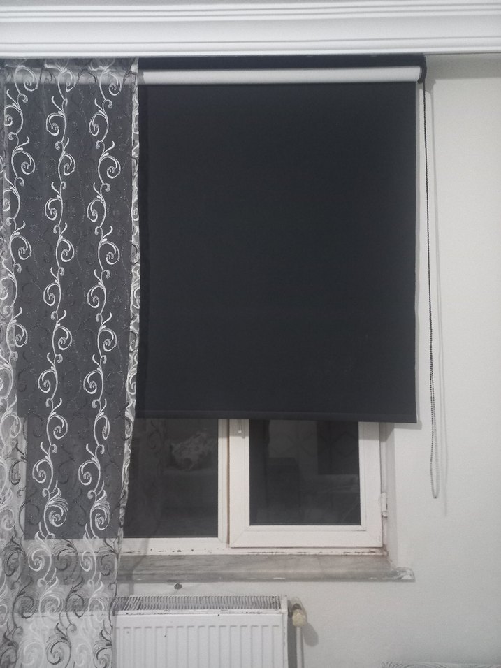 siyah stor Soyut Desenli Perde - Görsel 3