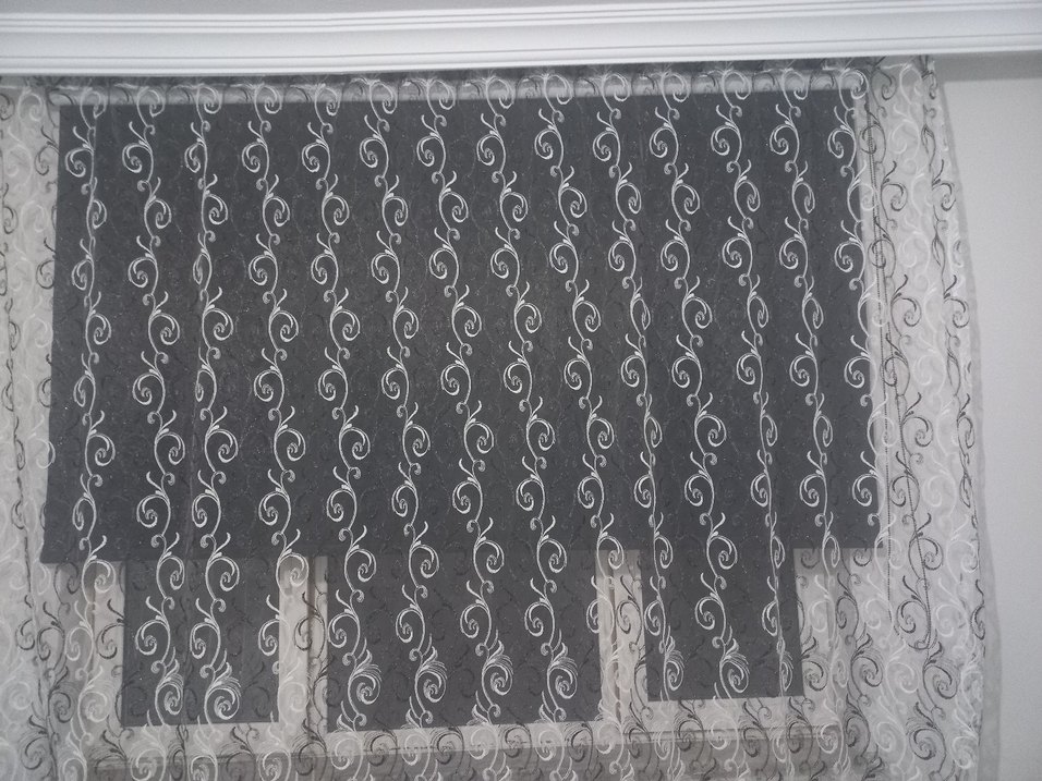 siyah stor Soyut Desenli Perde - Görsel 5