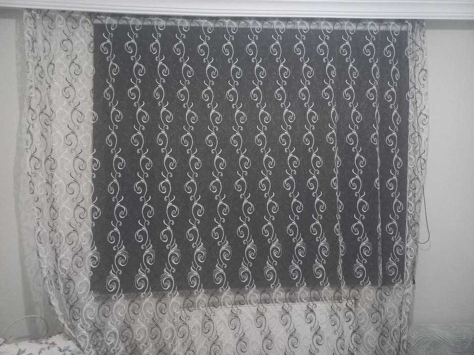 siyah stor Soyut Desenli Perde - Görsel 2