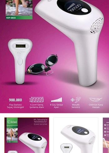Beyaz Lazer Epilasyon Cihazı KEP-6833