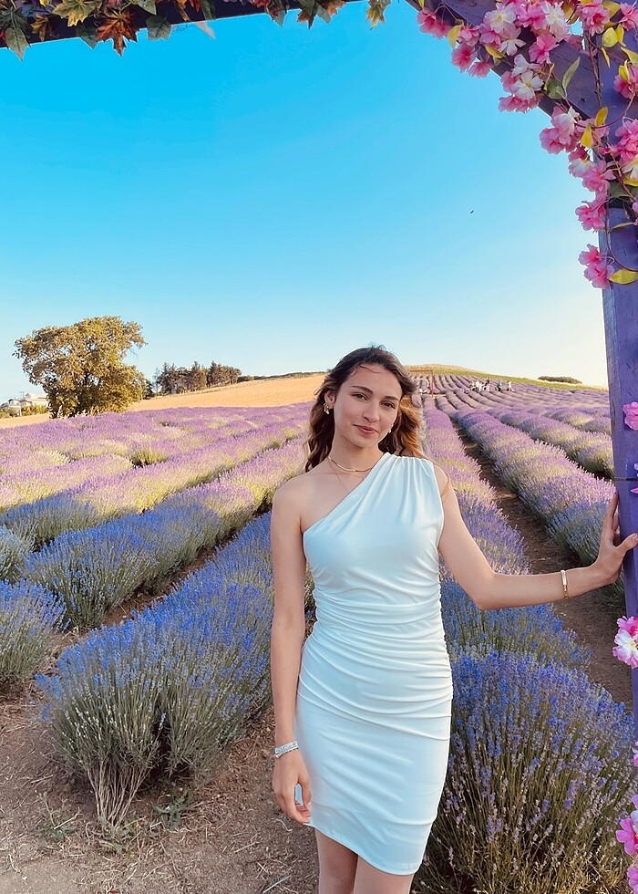 Beyaz kısa dar elbise - Görsel 4