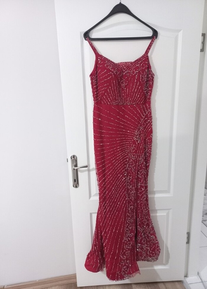 Kırmızı Şık elbise abiye - Görsel 4