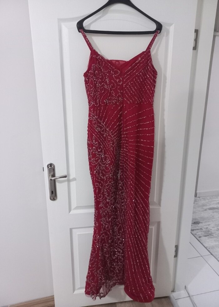 Kırmızı Şık elbise abiye - Görsel 5