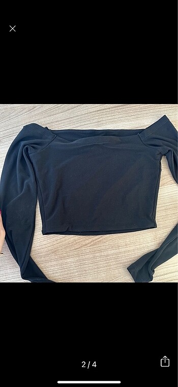 Zara Siyah omuzları açık crop