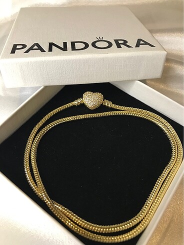 Diğer Pandora gold kalp kolye 45 cm
