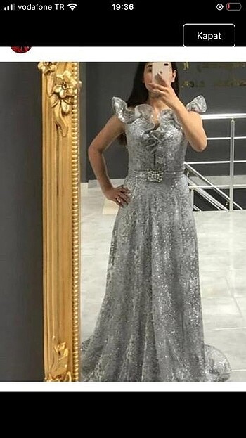 Abiye elbise şık taşlı nikah nişan düğün kına