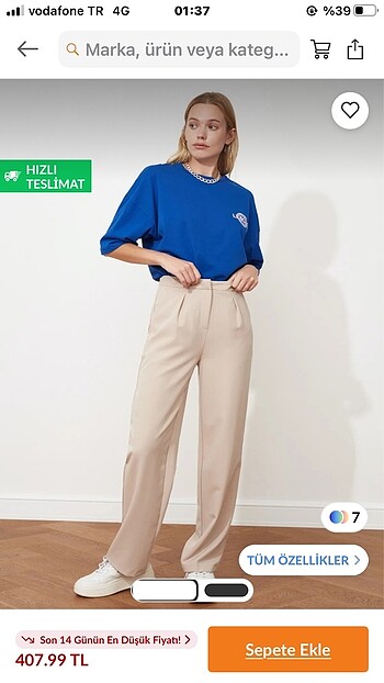 Trendyolmilla palazzo krem pantolon