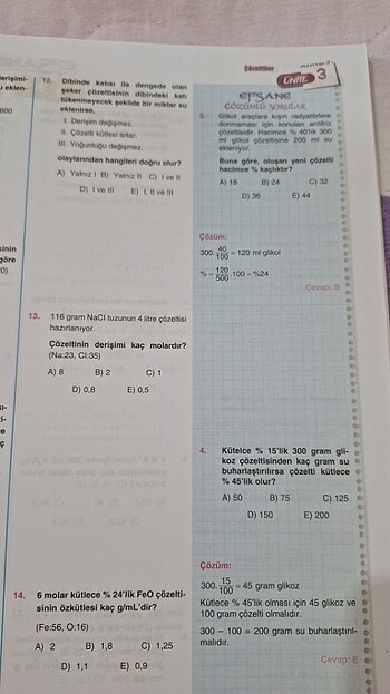  11. Sınıf Kimya Soru Bankası