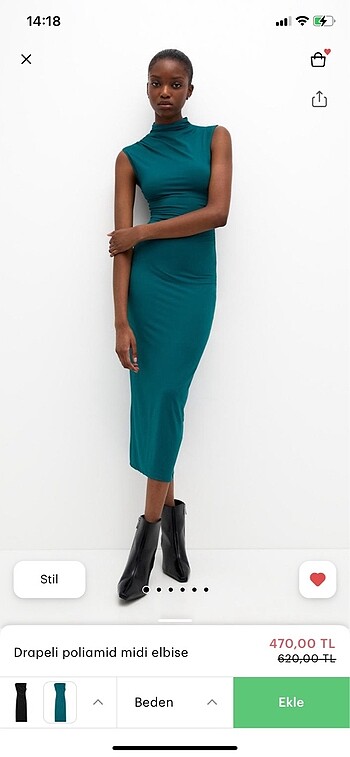 Pull and Bear Drapeli Elbise