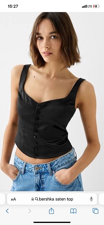 BERSHKA Saten Top